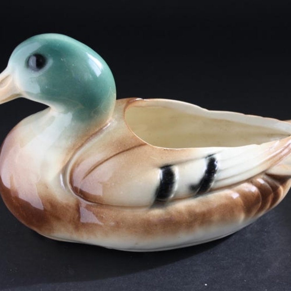 Vintage Mallard Duck Planter Farmhouse Decor Country Cabin Decor - Picture 6 of 8
